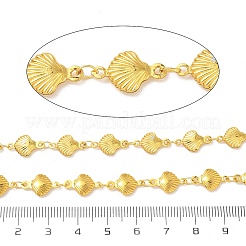 Rack Plating 304 Stainless Steel Shell Shape Link Chains&nbsp;CHS-N009-03G