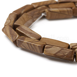 Natural Wood Lace Stone Wooden Jasper Beads Strands&nbsp;G-G837-09