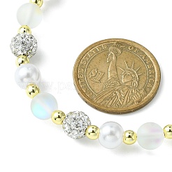 Synthetic Moonstone & Hematite & Plastic Pearl Beaded Bracelet&nbsp;NJEW-JN04405