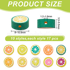 170Pcs 10 Styles Handmade Polymer Clay Fruit Beads&nbsp;CLAY-AR0001-33