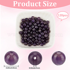 120Pcs Natural Amethyst Round Beads&nbsp;G-PA0001-16A
