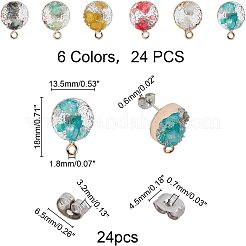 Druzy Resin Stud Earring Loops&nbsp;RESI-FH0001-14LG