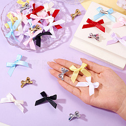 50Pcs 10 Colors Bowknot Polyester & Alloy Alligator Hair Clips&nbsp;PHAR-TA0001-16