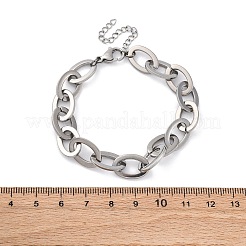 304 Stainless Steel Oval Link Chains Bracelets for Men & Women&nbsp;BJEW-D042-50P