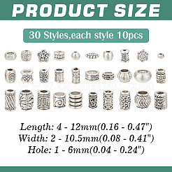 300Pcs 30 Styles Tibetan Style Alloy Beads&nbsp;FIND-ME0001-54