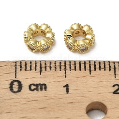 Brass Micro Pave Cubic Zirconia Beads&nbsp;KK-B142-18G