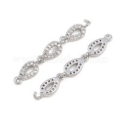 Brass Micro Pave Clear Cubic Zirconia Connector Charms&nbsp;CU-CBAA6E8-12P