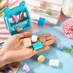 14Pcs 14 Styles Book Shape Silicone Beads&nbsp;SIL-TA0002-71