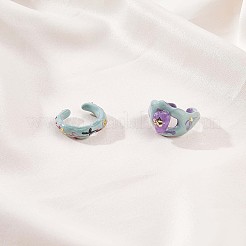 Glitter Enamel Nugget Open Cuff Ring&nbsp;JR920A