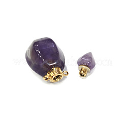 Faceted Natural Amethyst Pendants&nbsp;G-H252-B05