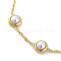 Ion Plating(IP) 304 Stainless Steel & Plastic Cable Chain Link Braclets for Women&nbsp;BJEW-H606-13G