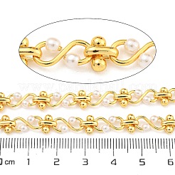 Brass with Plastic Beads Link Chains&nbsp;AJEW-Z028-01G-1