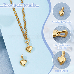 2Pcs 925 Sterling Silver Heart Charms&nbsp;STER-HS0001-06G