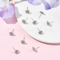 SHEGRACE Brass Micro Pave Cubic Zirconia Stud Earrings&nbsp;XGRQ4N068-711P