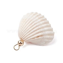 Clam Shell & Glass Seed Beaded Pendants&nbsp;PALLOY-MZ00526-03