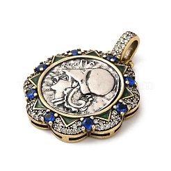 Brass with Cubic Zirconia & Enamel Pendants&nbsp;KK-Z033-07AS