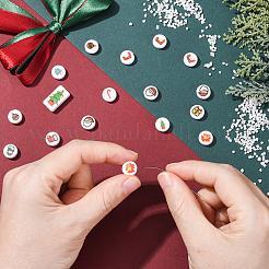 100Pcs Christmas Theme Printed Opaque Acrylic Beads&nbsp;OACR-SP0001-93