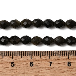 Natural Golden Sheen Obsidian Beads Strands&nbsp;G-K376-F11-01