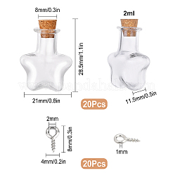 40Pcs 2 Style Glass Bottles&nbsp;AJEW-SC0001-31