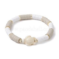 2Pcs 2 Style Synthetic Turquoise Sea Turtle & Seed Beaded Stretch Bracelets Set&nbsp;BJEW-JB09836