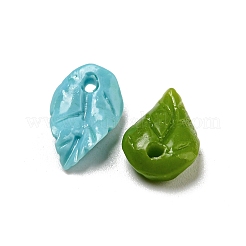 Synthetic Coral Dyed Leaf Charms&nbsp;CORA-Q034-01