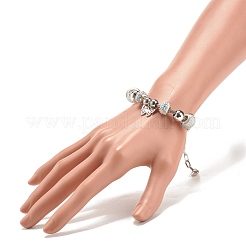 201 Stainless Steel Butterfly Charm European Bracelet with Snake Chains&nbsp;BJEW-JB08044-02