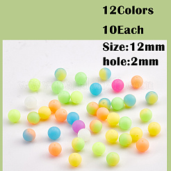 120Pcs Silicone Beads 12mm Fluorescent Silicone Beads for Keychain Making&nbsp;JX328A
