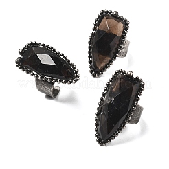 Natural Smoky Quartz Finger Ring&nbsp;RJEW-A068-01AS
