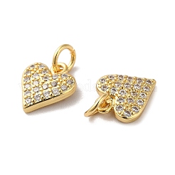 Rack Plating Brass Micro Pave Clear Cubic Zirconia Charms&nbsp;KK-F853-16G