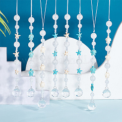 Glass Teardrop Pendant Decorations&nbsp;HJEW-AB00553