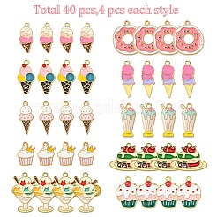 40Pcs 10 Styles Alloy Enamel Pendants&nbsp;ENAM-YW0004-16