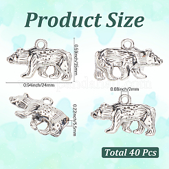 40Pcs Tibetan Style Alloy Pendants&nbsp;TIBEP-SC0003-24