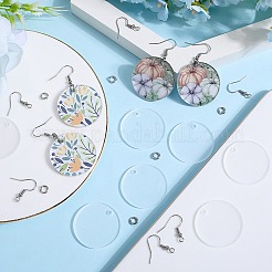 DIY Blank Flat Round Acrylic Dangle Earrings Making Kit&nbsp;DIY-SC0025-75