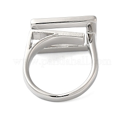 Brass Letter E Geometric Open Cuff Rings for Women&nbsp;RJEW-B062-01P