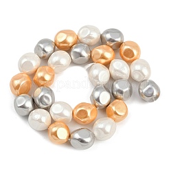 Electroplated Shell Pearl Beads Strands&nbsp;BSHE-H113-03A