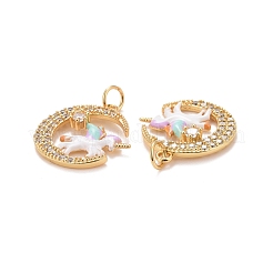 Rack Plating Brass Micro Pave Cubic Zirconia Pendants&nbsp;KK-I689-13G
