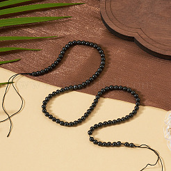 1 Strand Natural Shungite Beads Strands&nbsp;G-TA0003-34A