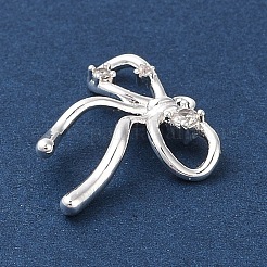 Brass Micro Pave Clear Cubic Zirconia Pendants&nbsp;KK-G491-24S-02