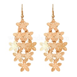 430 Stainless Steel Flower Dangle Earrings&nbsp;EJEW-A137-07KCG