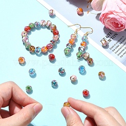 40Pcs 8 Colors Handmade Gold Sand Lampwork Beads&nbsp;LAMP-YW0001-22