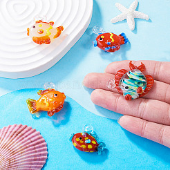 5Pcs 5 Colors Handmade Lampwork Pendants&nbsp;LAMP-TA0002-67A