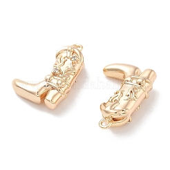 Brass Micro Pave Clear Cubic Zirconia Pendants&nbsp;KK-M102-25G