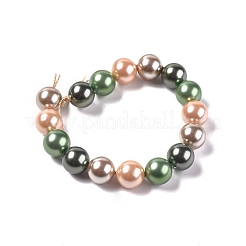 Electroplated Shell Beads Strands&nbsp;BSHE-G021-01A