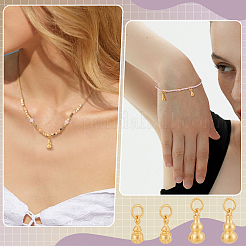 6Pcs 2 Styles Brass Gourd Charms&nbsp;KK-BC0015-58