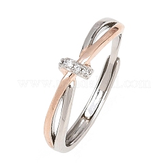 Brass Micro Pave Clear Cubic Zirconia Finger Rings for Women&nbsp;RJEW-G371-01PRG-02