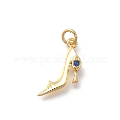 Brass Micro Pave Cubic Zirconia High Heels Charms&nbsp;KK-D431-075B