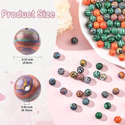 1 Strand Synthetic Malachite Dyed Beads Strands&nbsp;G-YW0002-64A