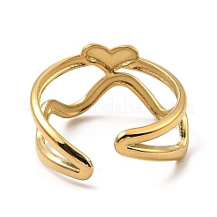 304 Stainless Steel Open Cuff Rings&nbsp;RJEW-Z018-21G