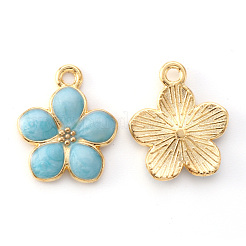 Light Gold Plated Alloy Enamel Pendants&nbsp;ENAM-R136-17B