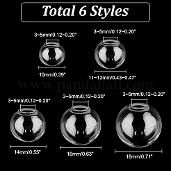 180Pcs 6 Style Round Mechanized Blown Glass Globe Ball Bottles&nbsp;GLAA-NB0001-58